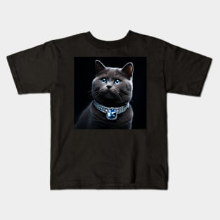 Jewelled British Shorthair Cat Kids T-Shirt